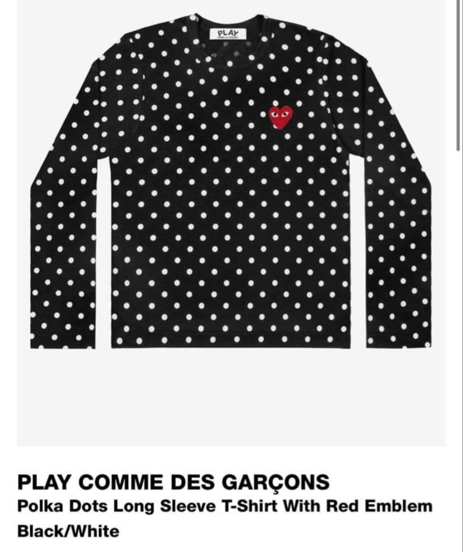 PLAY COMME DES GARÇONS ポルカドット長袖Tシャツ M