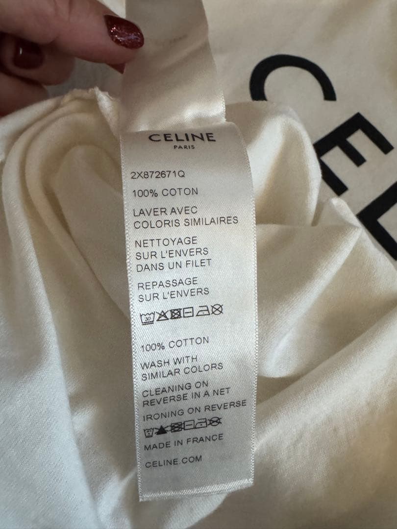 CELINE ホワイト Tシャツ 半袖