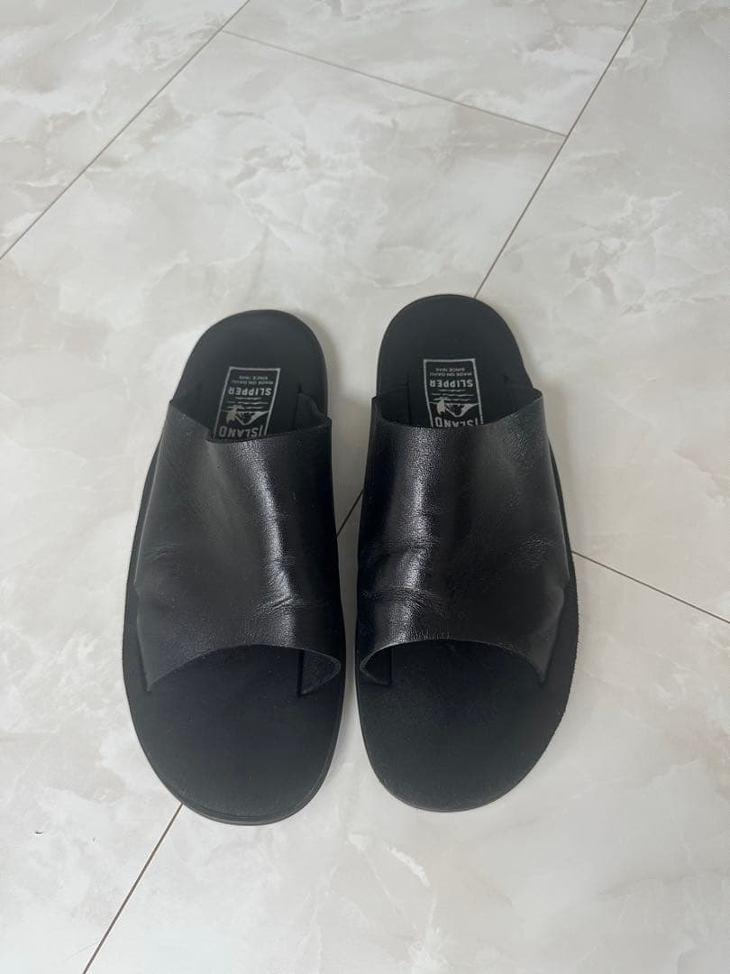  SLIPPER ブラック スライドサンダル