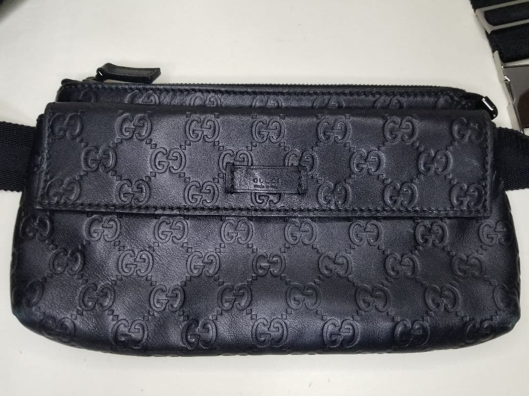 グッチ ブラウン グッチッシマ ベルトバッグ ブラック