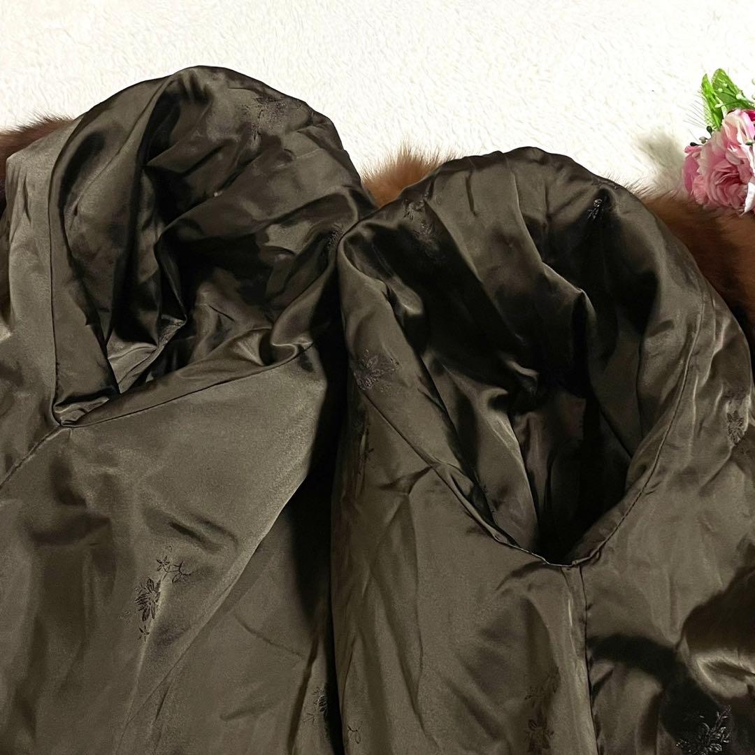 【極美品】 セーブルファー 本毛皮 ロングコート サイズM相当 ボリューム◎