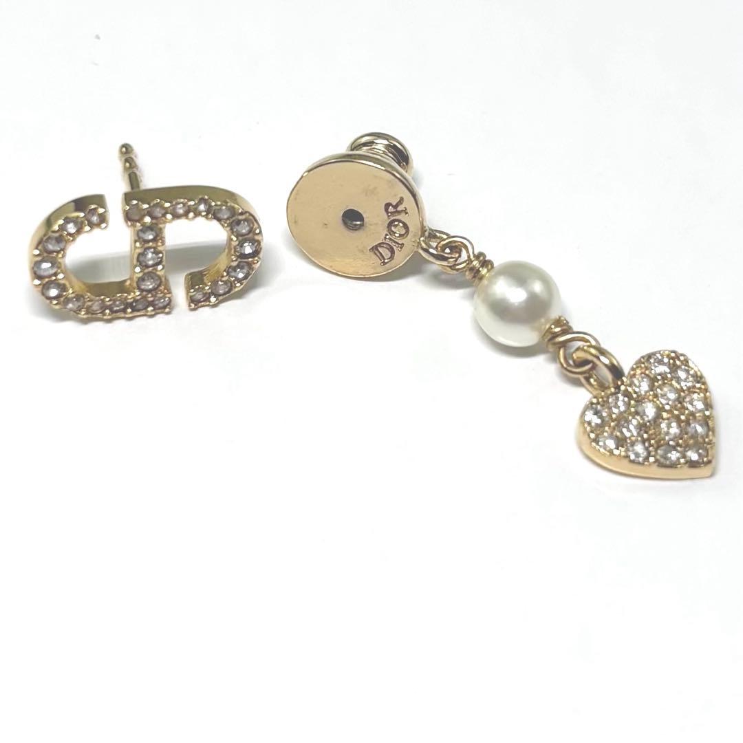 片耳✨美品Christian Dior ディオール　ラインストーン ロゴ ピアス