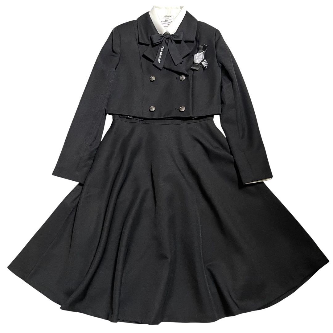 極美品♪アリサナ 165 スーツ 卒業式 黒 ロングスカート セットアップ