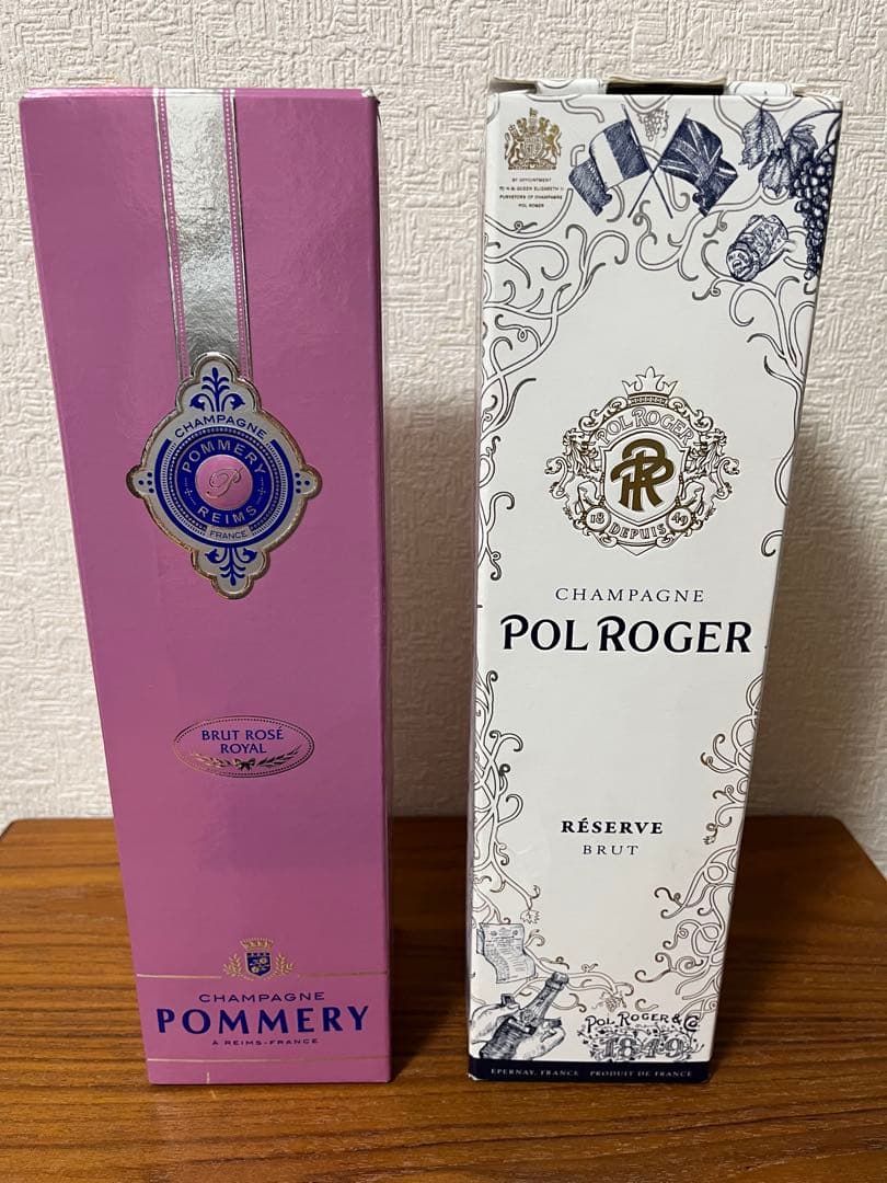 シャンパン750ml 2本箱入り　ポメリー ブリュット・ロゼ&Pol Roger