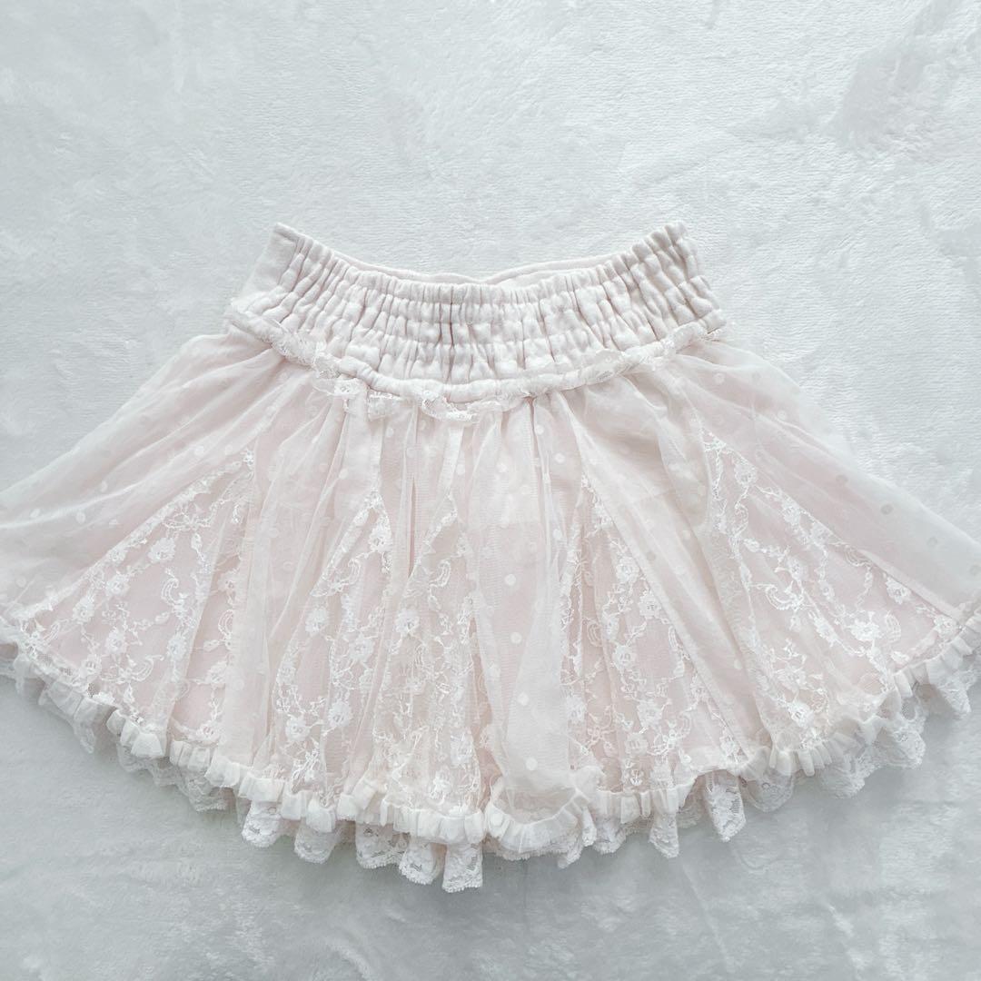 リズリサ　編み上げ　チュール　ドット　スカート　ミニスカート　平成　y2k