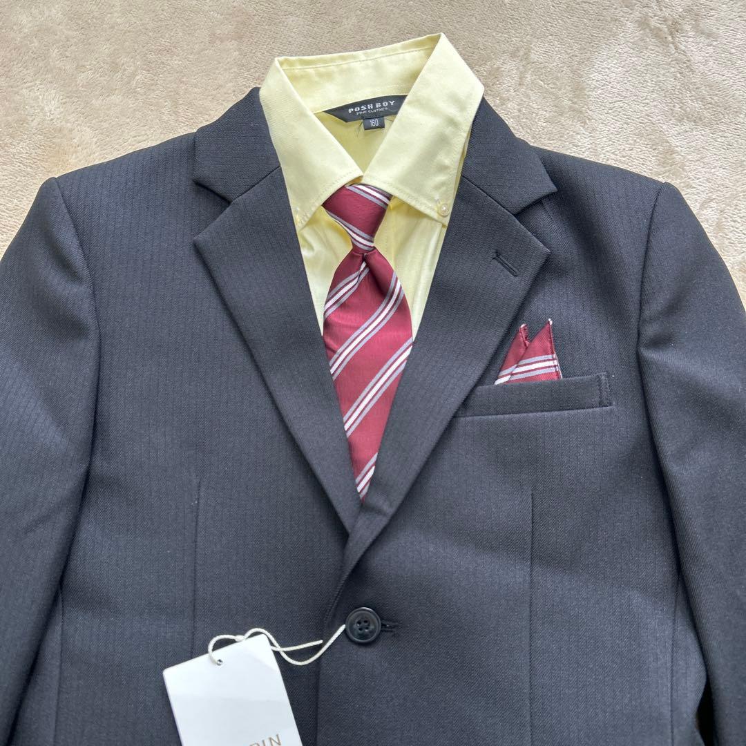 ✨新品✨ショパン　160cm フォーマルスーツ4点セット　ブラック　卒業　卒服