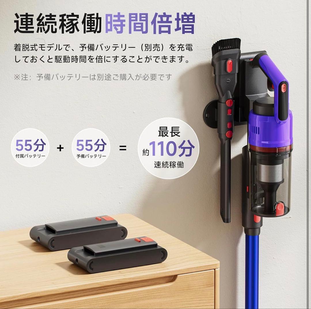 最終値下げ♡掃除機 コードレス 【75kPa強力吸引】 自立式 サイクロン