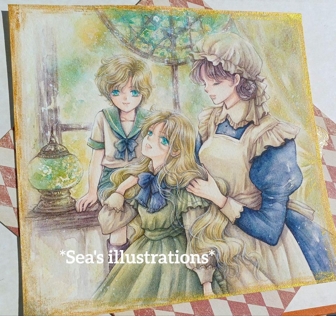 ◇金色の窓辺◇手描きイラスト