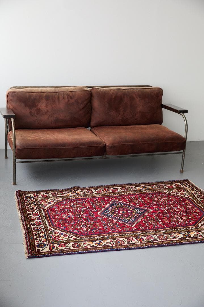 ヴィンテージラグ　ペルシャ絨毯　トライバルラグ（157×105cm）赤　青　黃