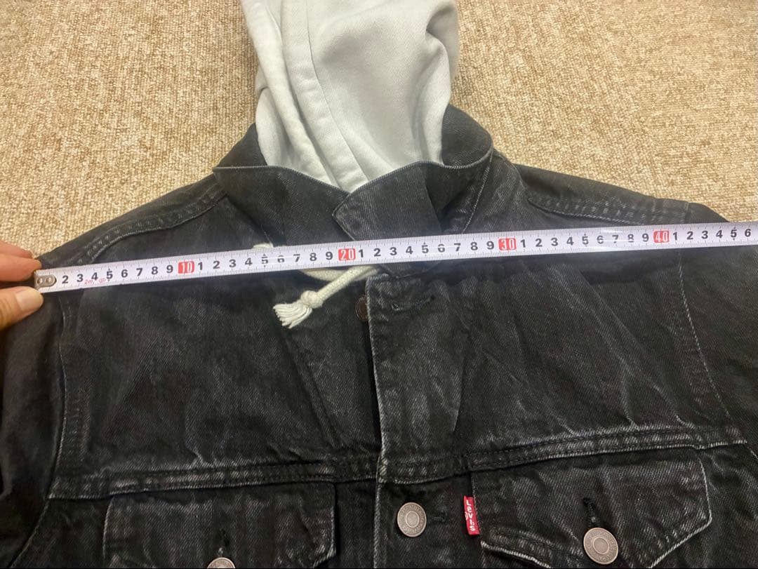 LEVIS × SUPREME フード付きブラックデニムジャケット