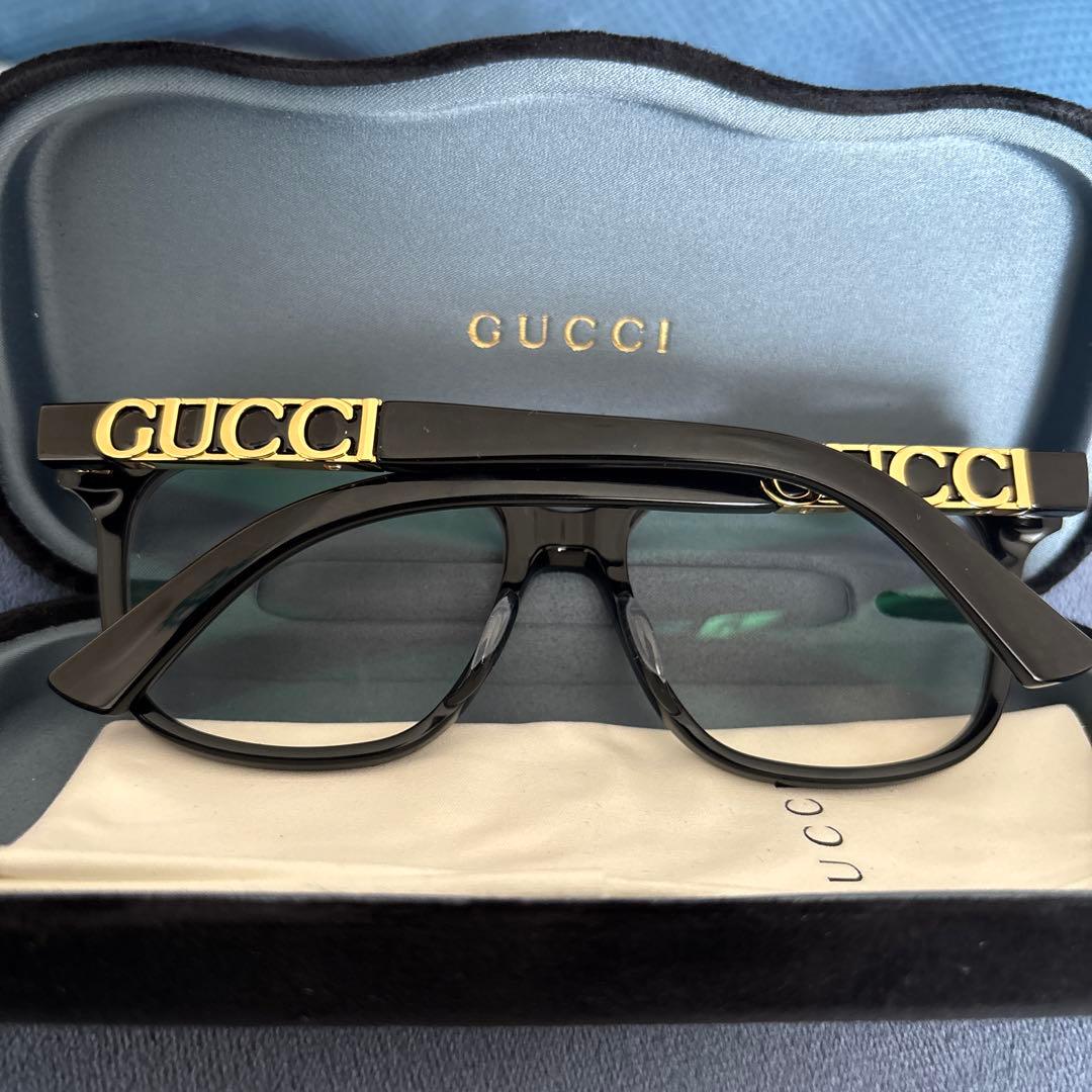 GUCCI GG0061S ブラックオーバル眼鏡
