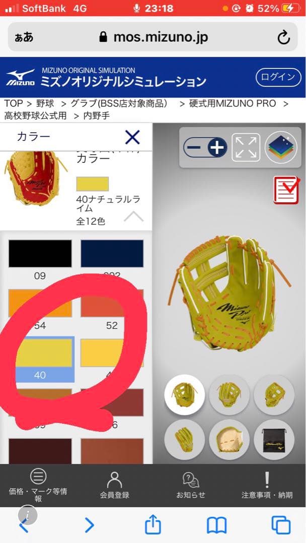 MizunoPro ORDER 硬式グローブ