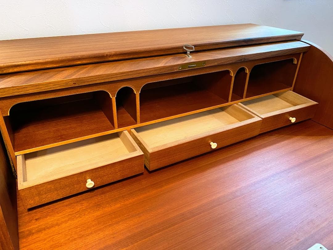 ヴィンテージ 北欧 ロールトップ ライティングビューロー チェスト 仕上済