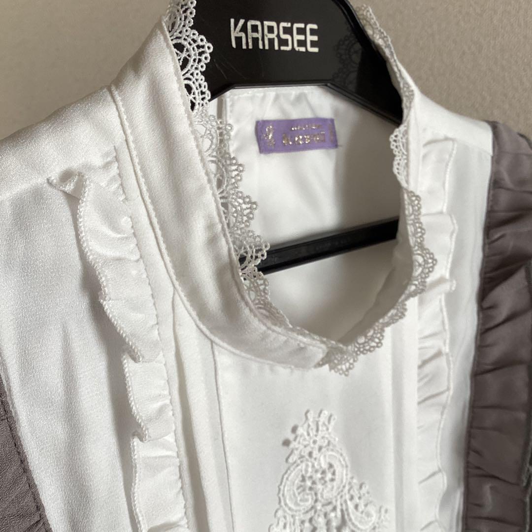 axes femme kawaii アンティークドールワンピース　グレー