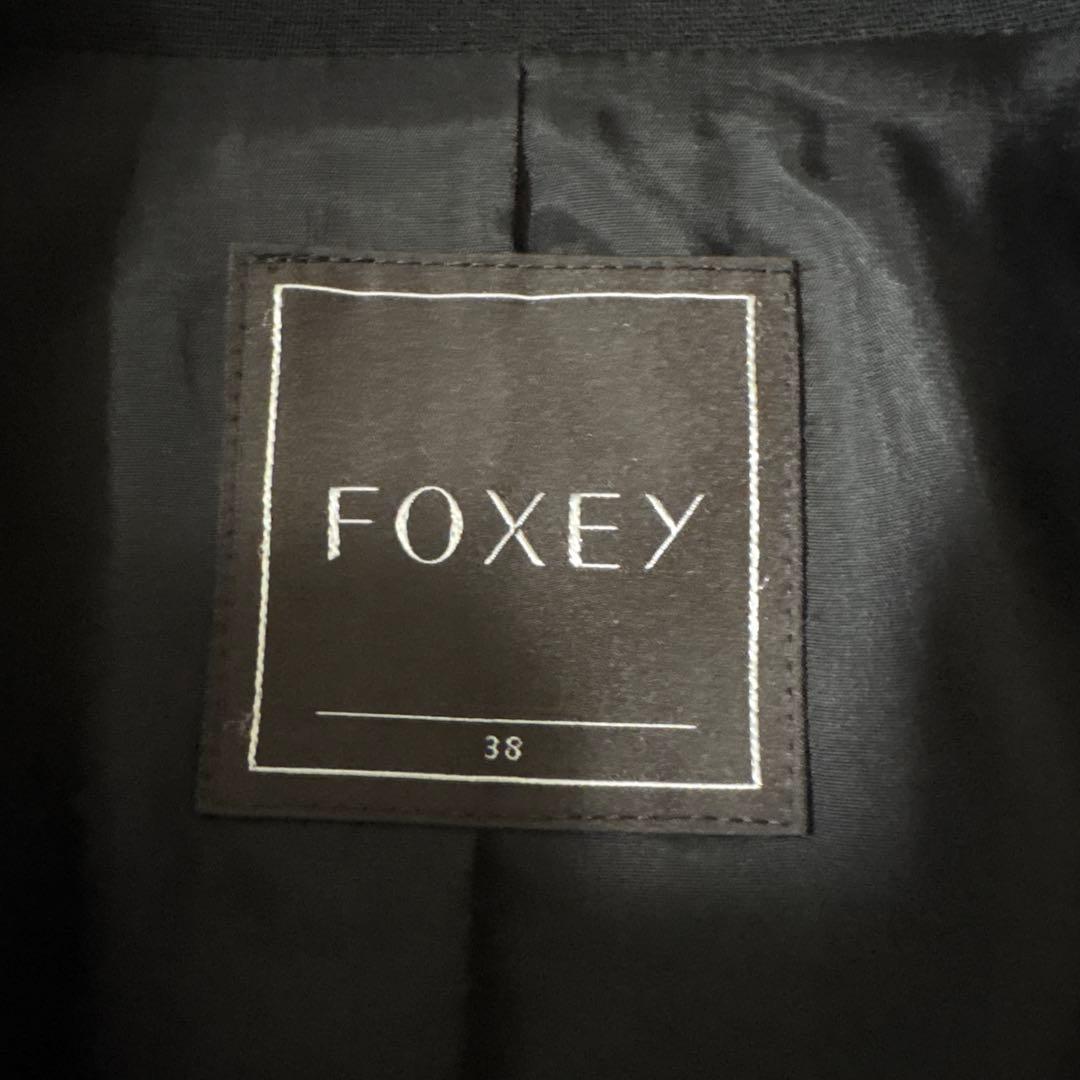 フォクシー テーラードジャケット ロング丈　36 ブラック