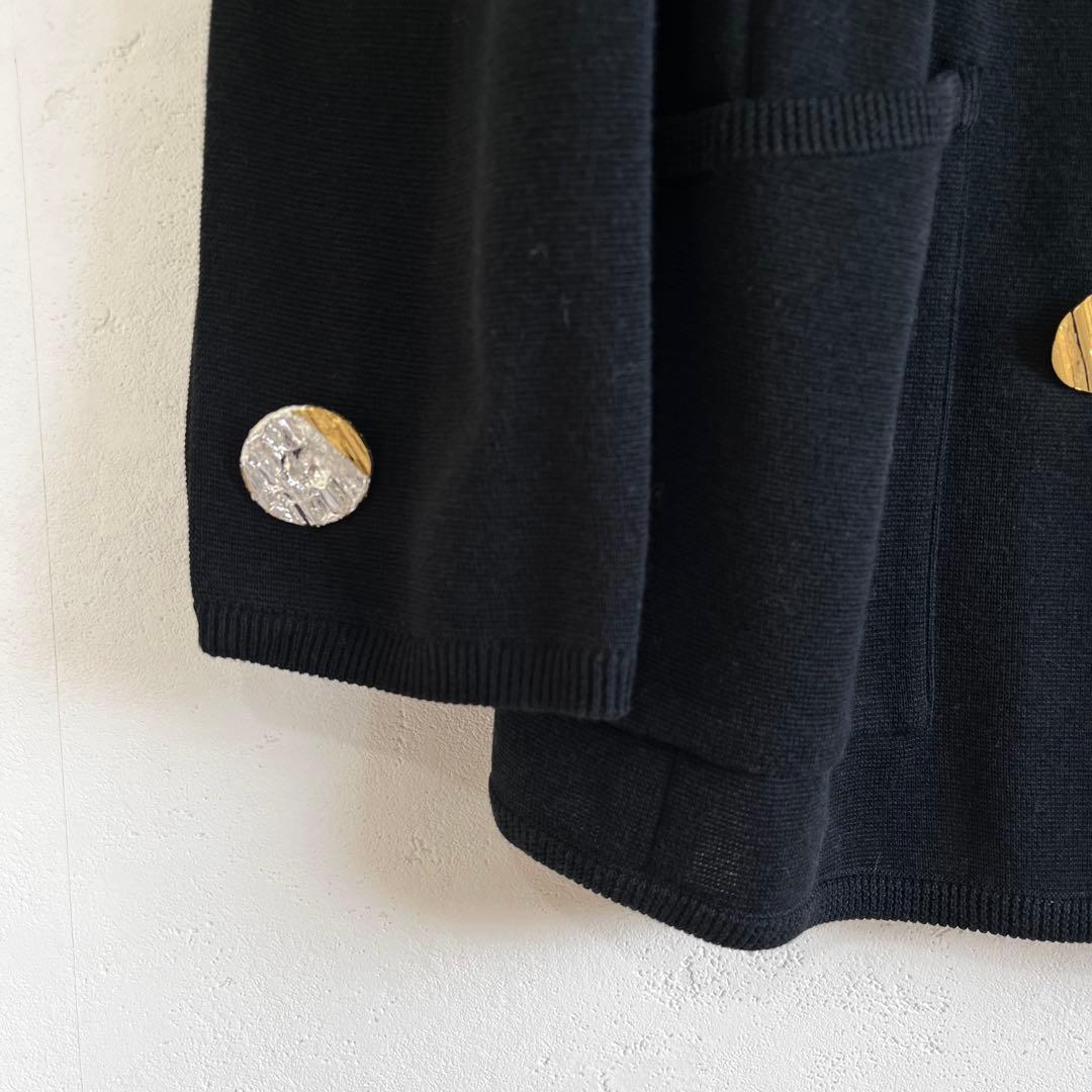 YVES SAINTLAURENT イヴサンローラン極美品　ニット紺ブレ金ボタン