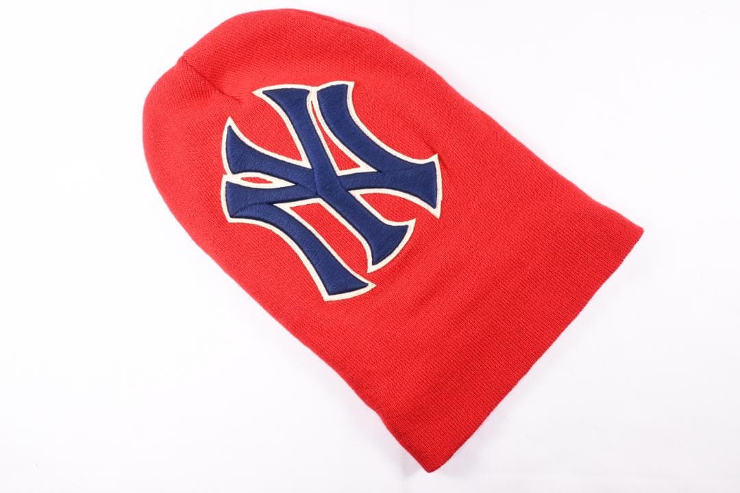 グッチ ×MLB ニューヨークヤンキース ビーニー ニットキャップ 帽子 レッド