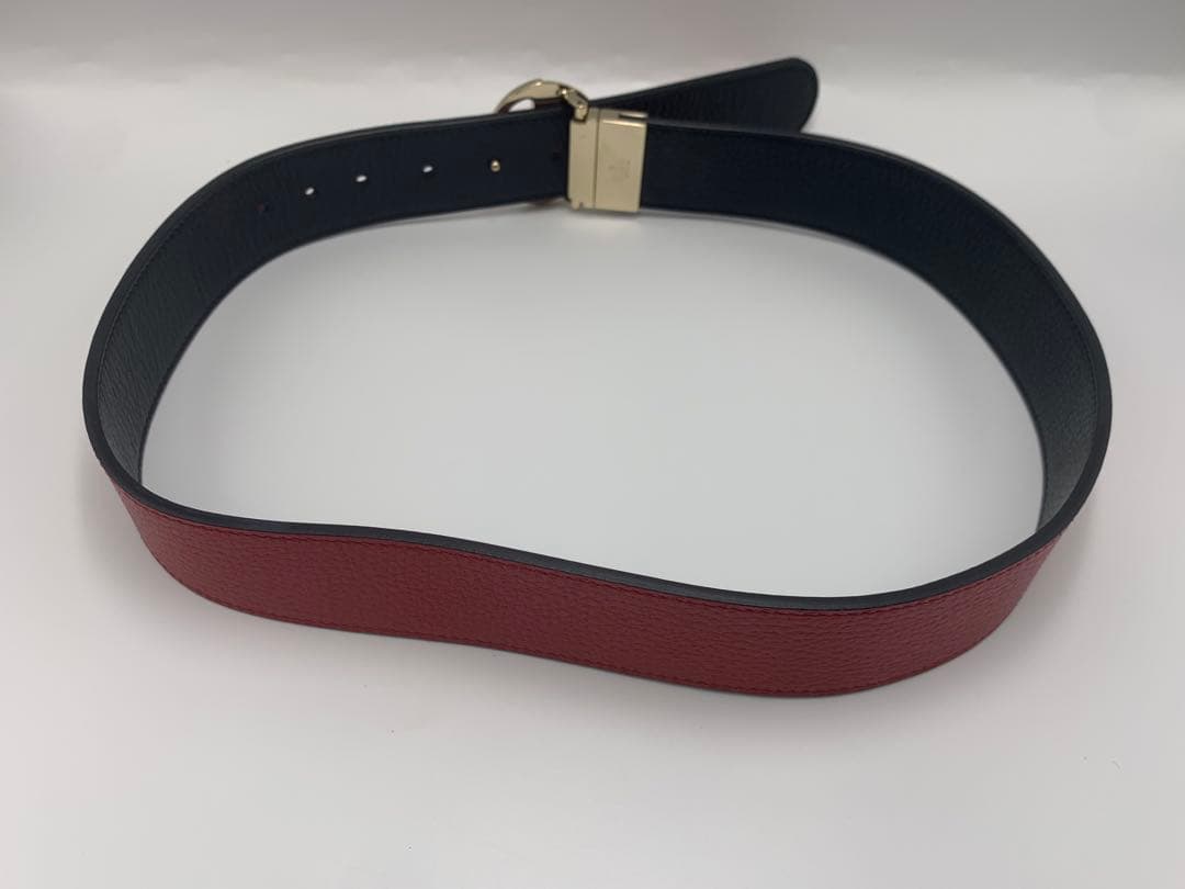 グッチ GUCCI インターロッキングG リバーシブルベルト　カーフ　赤 P55