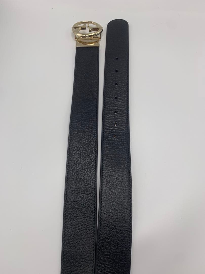 グッチ GUCCI インターロッキングG リバーシブルベルト　カーフ　赤 P55