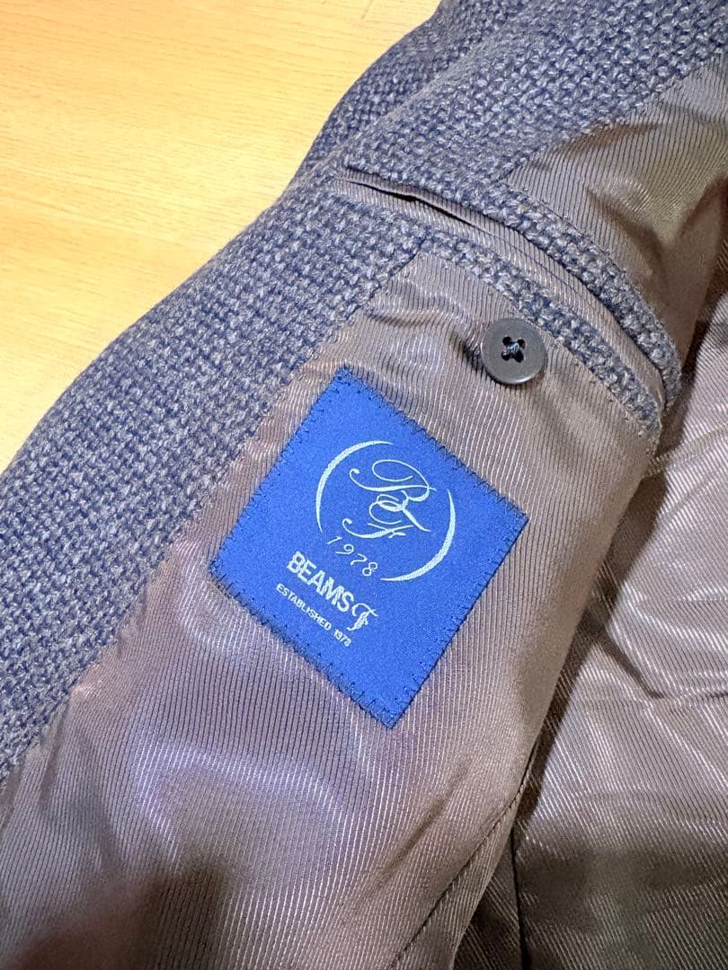 未使用に近い　ビームスF ウールツイード　ジャケット　ブラウン　44r