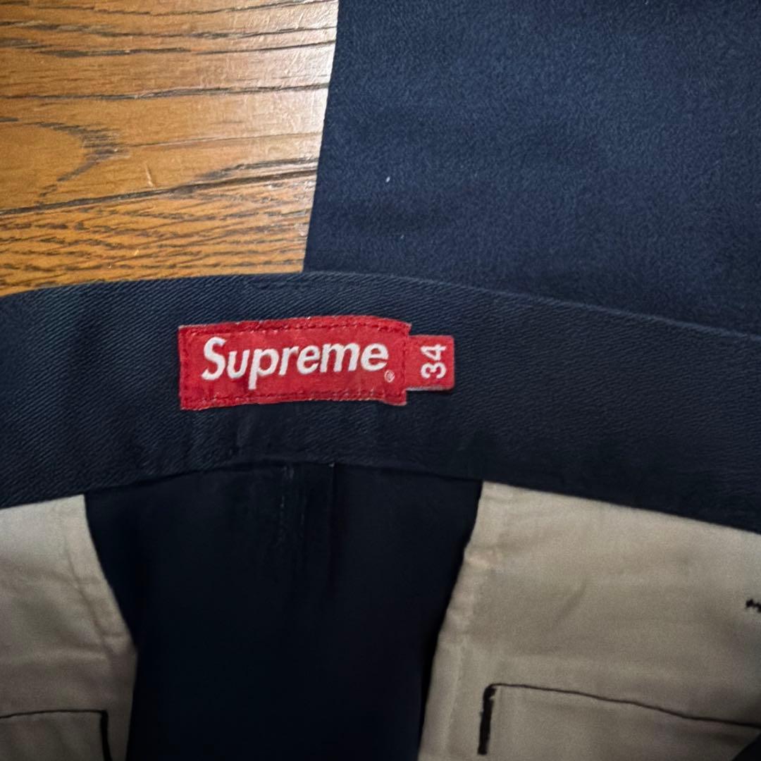 Supreme ネイビー チノパン