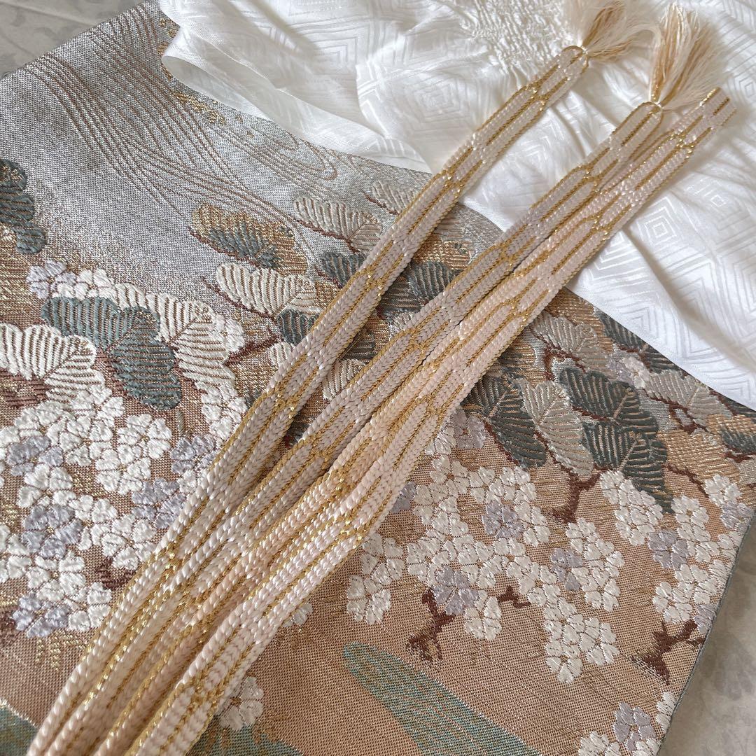 訪問着　フルセット　叩き染　宝尽くし　青海波　手刺繍　落款　健勝苑ガード　H5