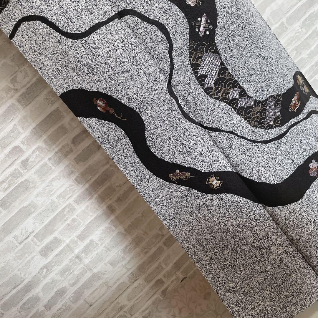 訪問着　フルセット　叩き染　宝尽くし　青海波　手刺繍　落款　健勝苑ガード　H5