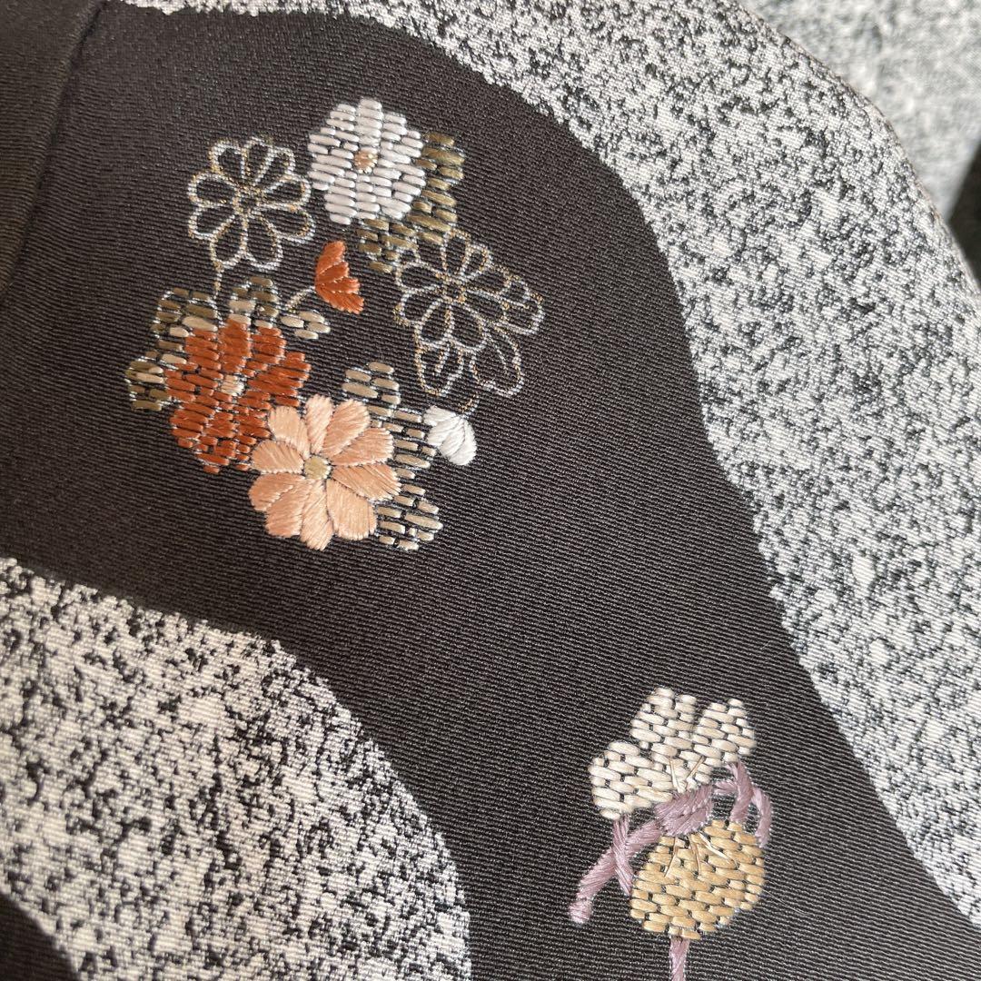 訪問着　フルセット　叩き染　宝尽くし　青海波　手刺繍　落款　健勝苑ガード　H5