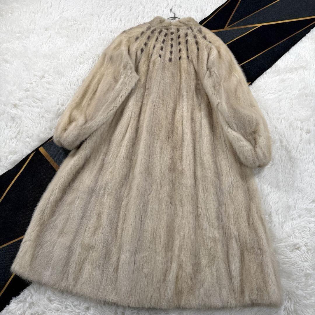 裾周り205㎝ 総丈120㎝ ミンク コート カナダ産 XL相当 AA168