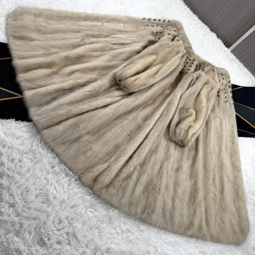 裾周り205㎝ 総丈120㎝ ミンク コート カナダ産 XL相当 AA168