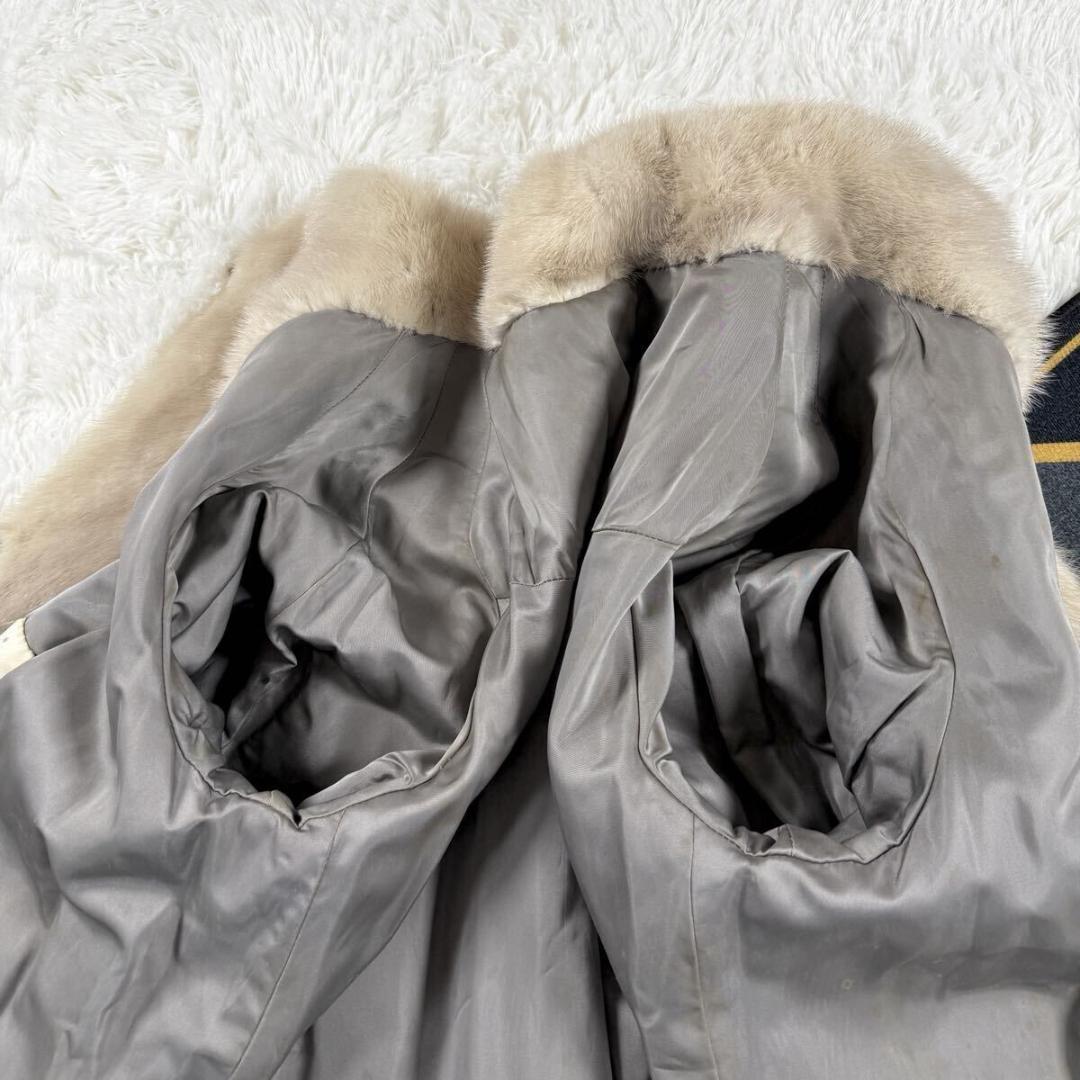 裾周り205㎝ 総丈120㎝ ミンク コート カナダ産 XL相当 AA168