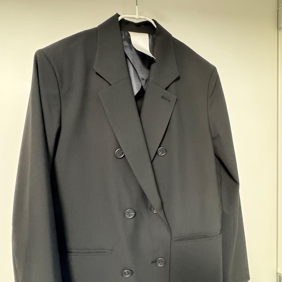 洗える Whim Gazette ダブルストレッチジャケット 黒