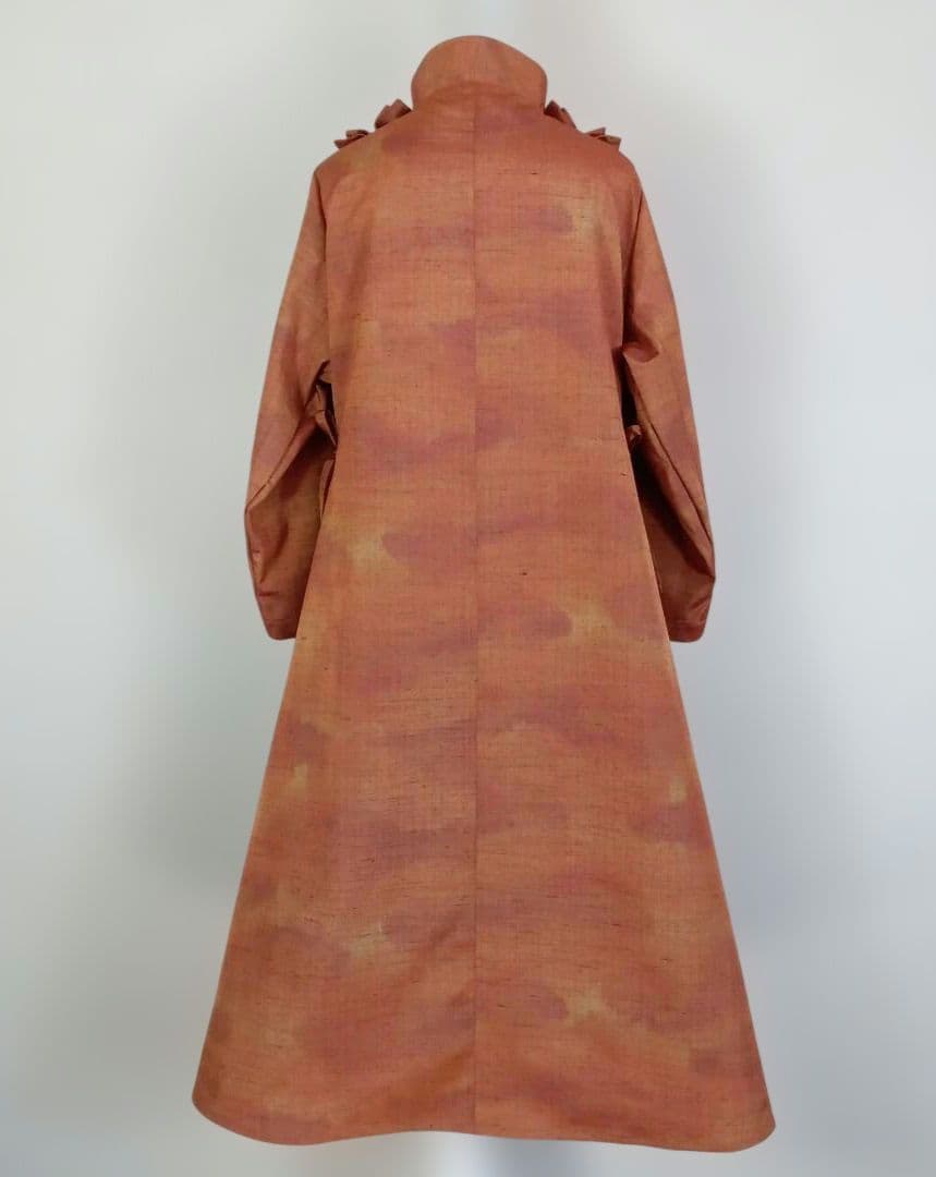 314　手染め大輔　着物リメイク　紬　ワンピース　Ｌ〜フリーサイズ