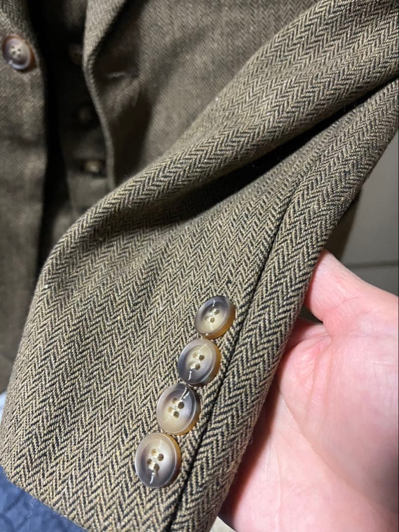 ブラウン ツイード スリーピーススーツ