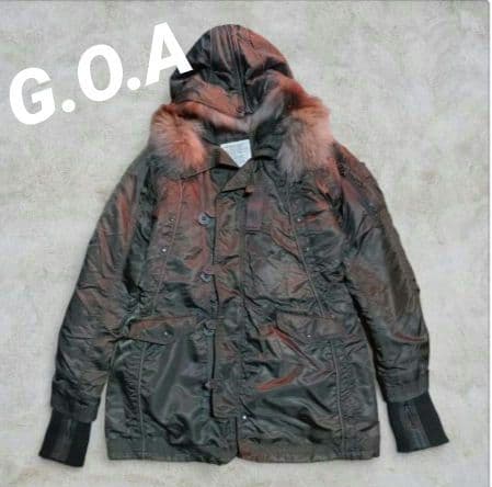 珍しいヴィンテージG.O.Aライダーズジャケットフードファー付きJK カーキ