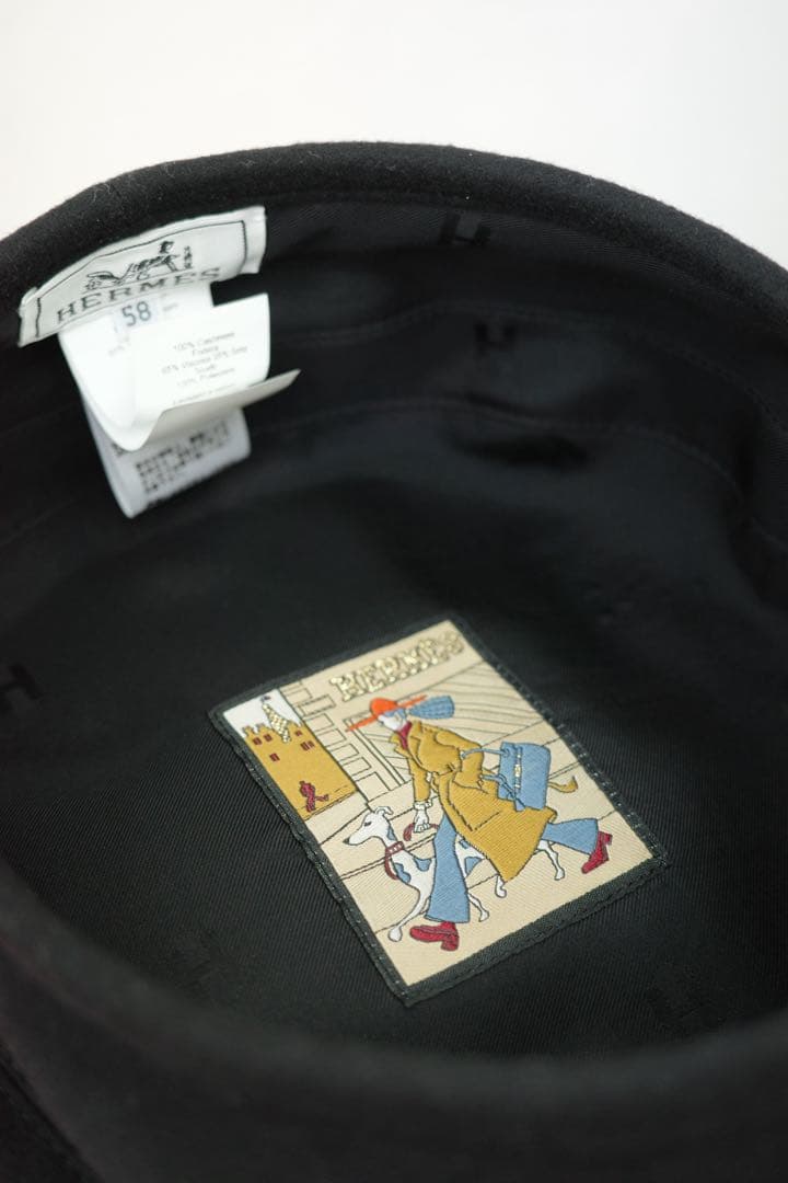 HERMES エルメス ベレー帽 ブラック 58 イタリア製 正規品 箱付き