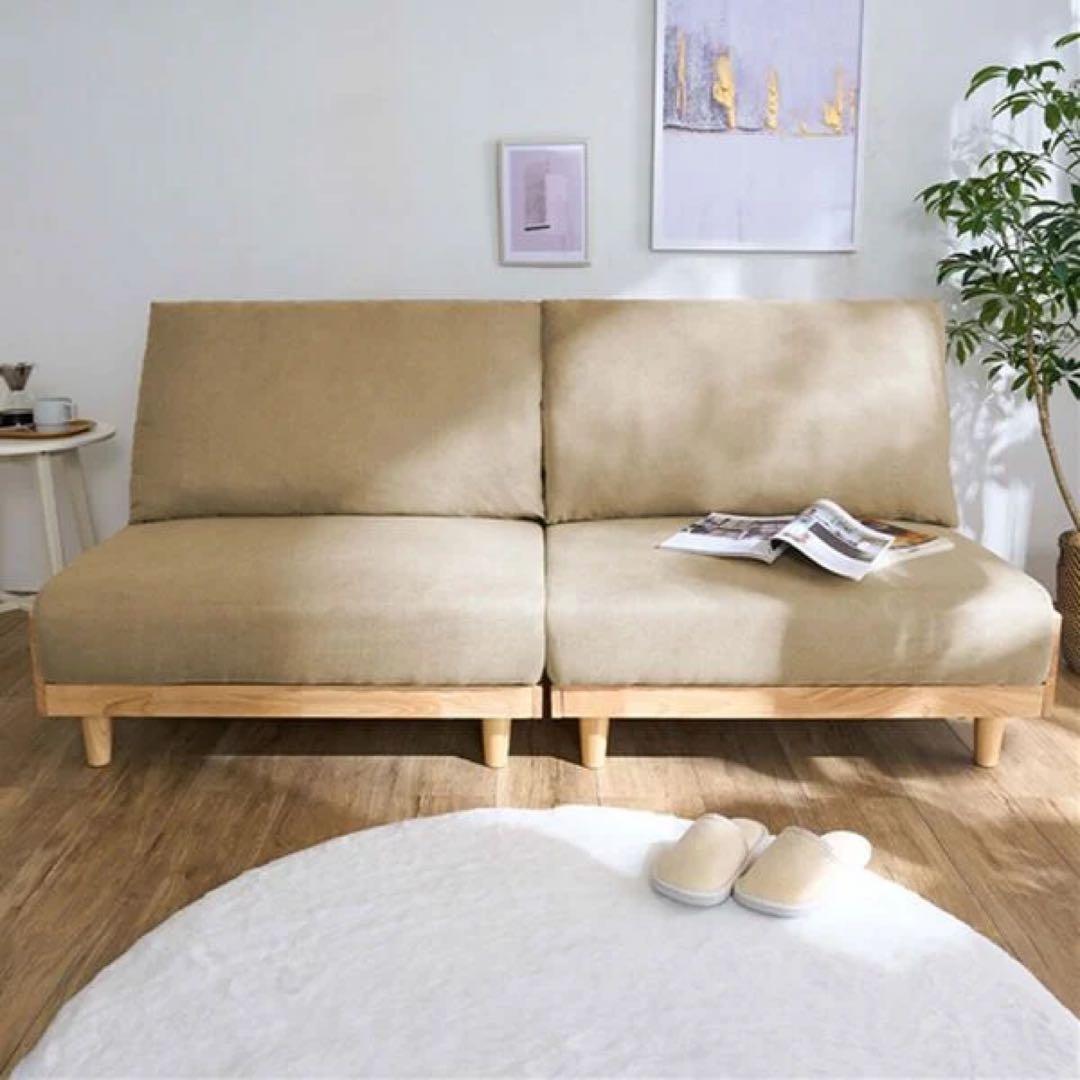 ソファベッド　三人掛けソファ　ローソファ　フロアソファ