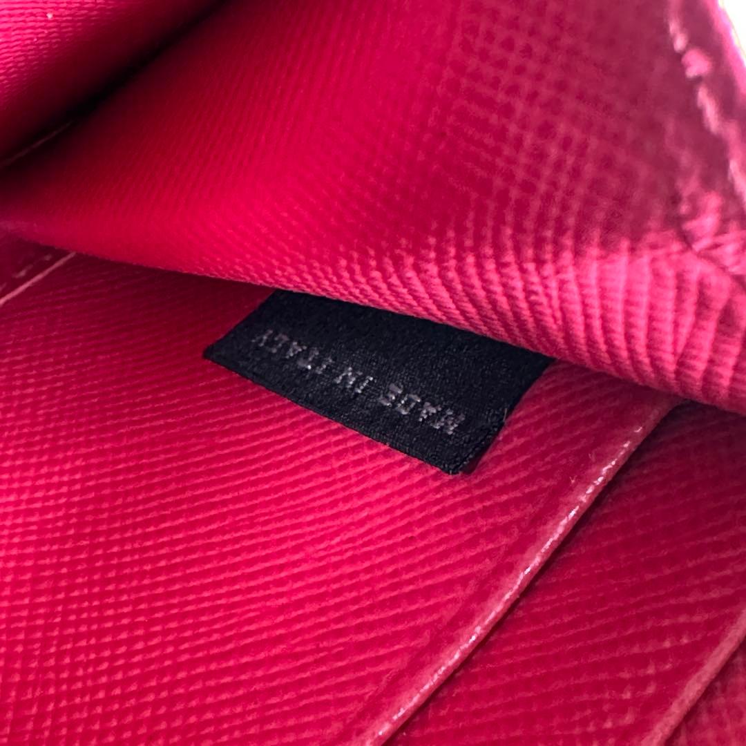 ✨レア✨ PRADA プラダ ダイヤモンド パッチワーク 長財布 ピンク 箱付き