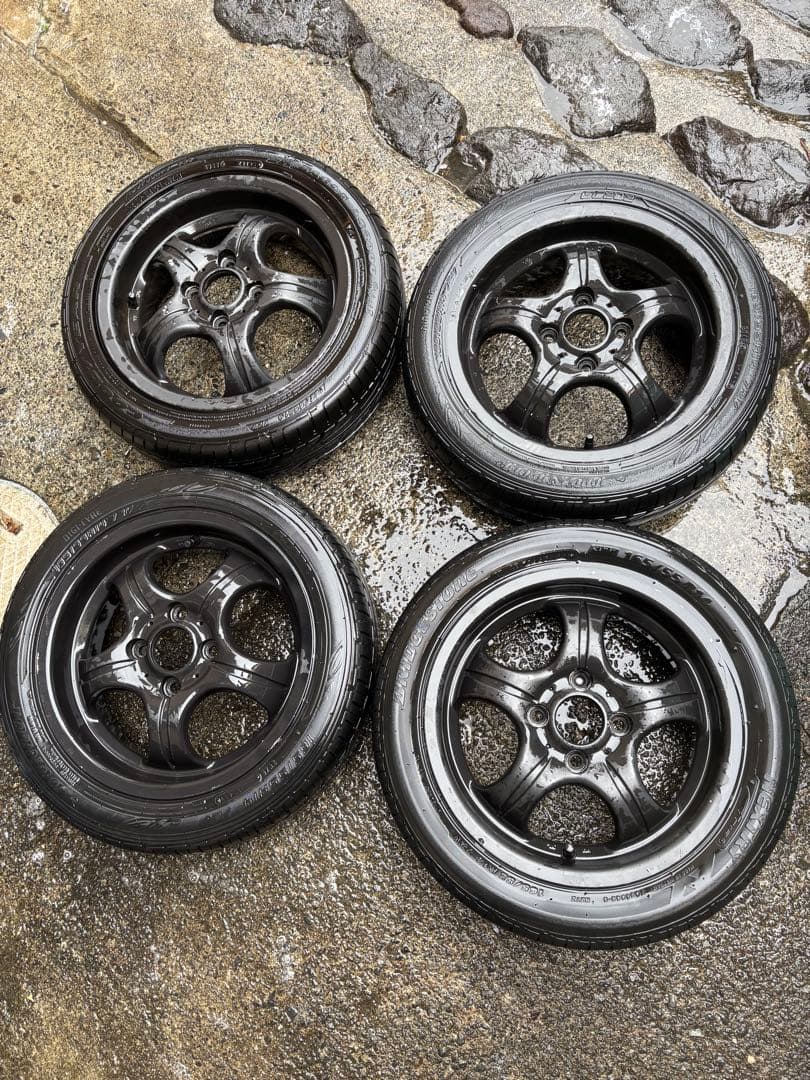 14インチ ブラックホイールセット　5スポーク