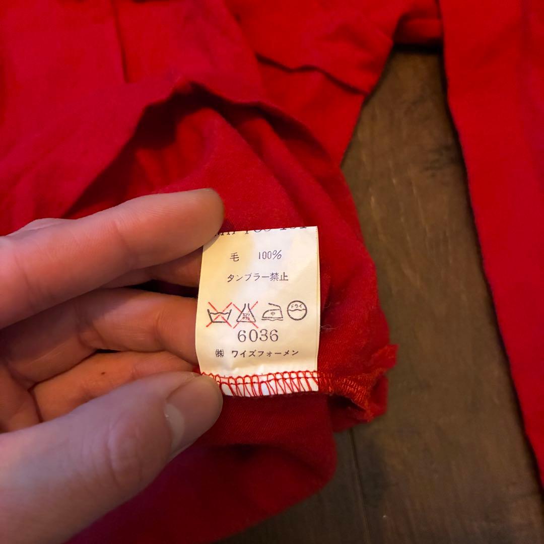 90s y's for men 茶タグ 赤タートルネックニット 古着