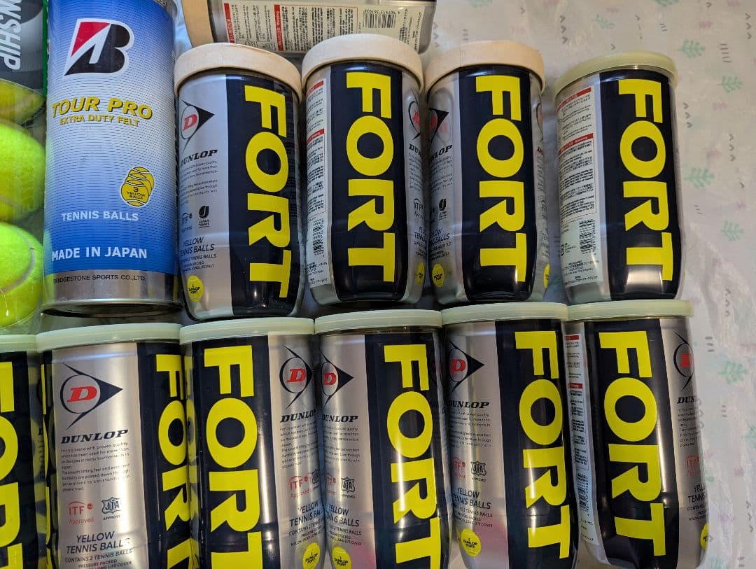★未開封　ニュー缶　テニスボール　ダンロップ FORT & ヨネックス等　15缶