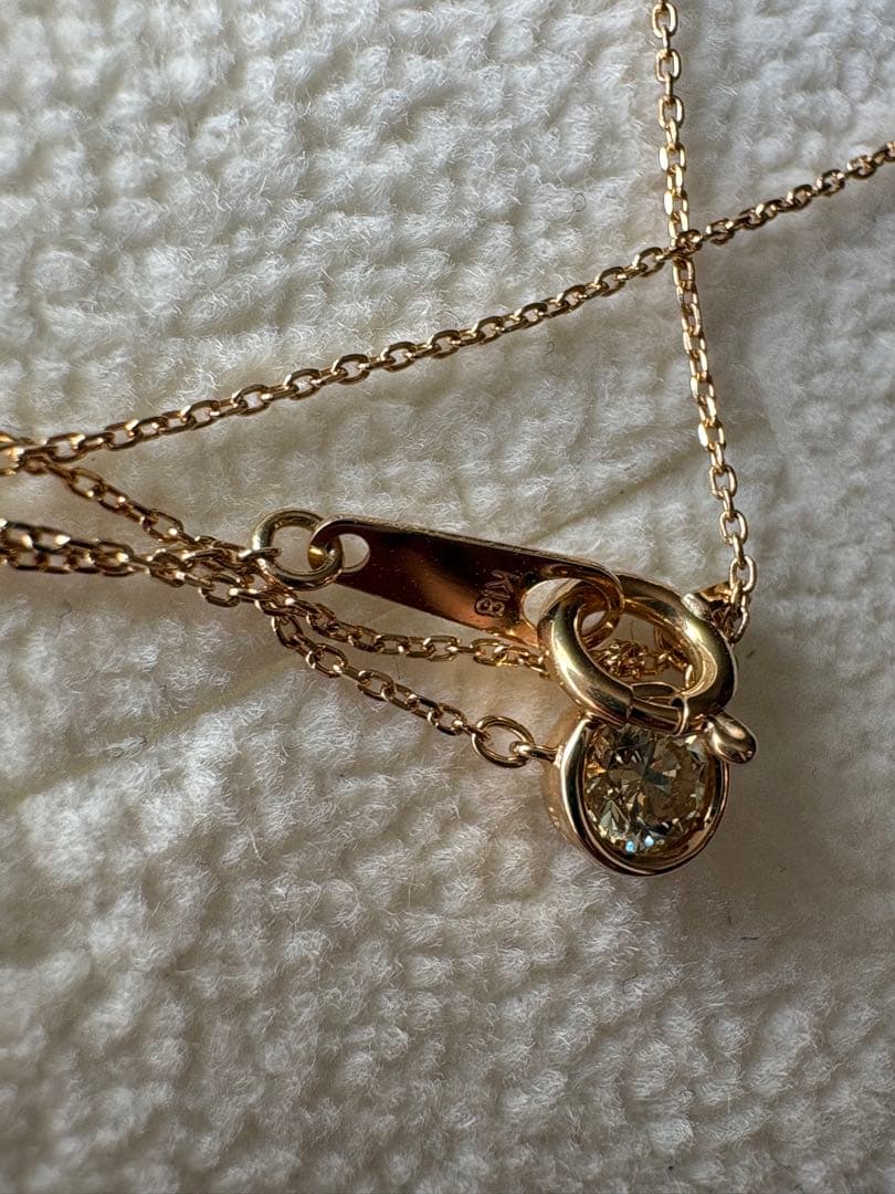 k18 ダイヤモンドネックレス ベゼル フクリン