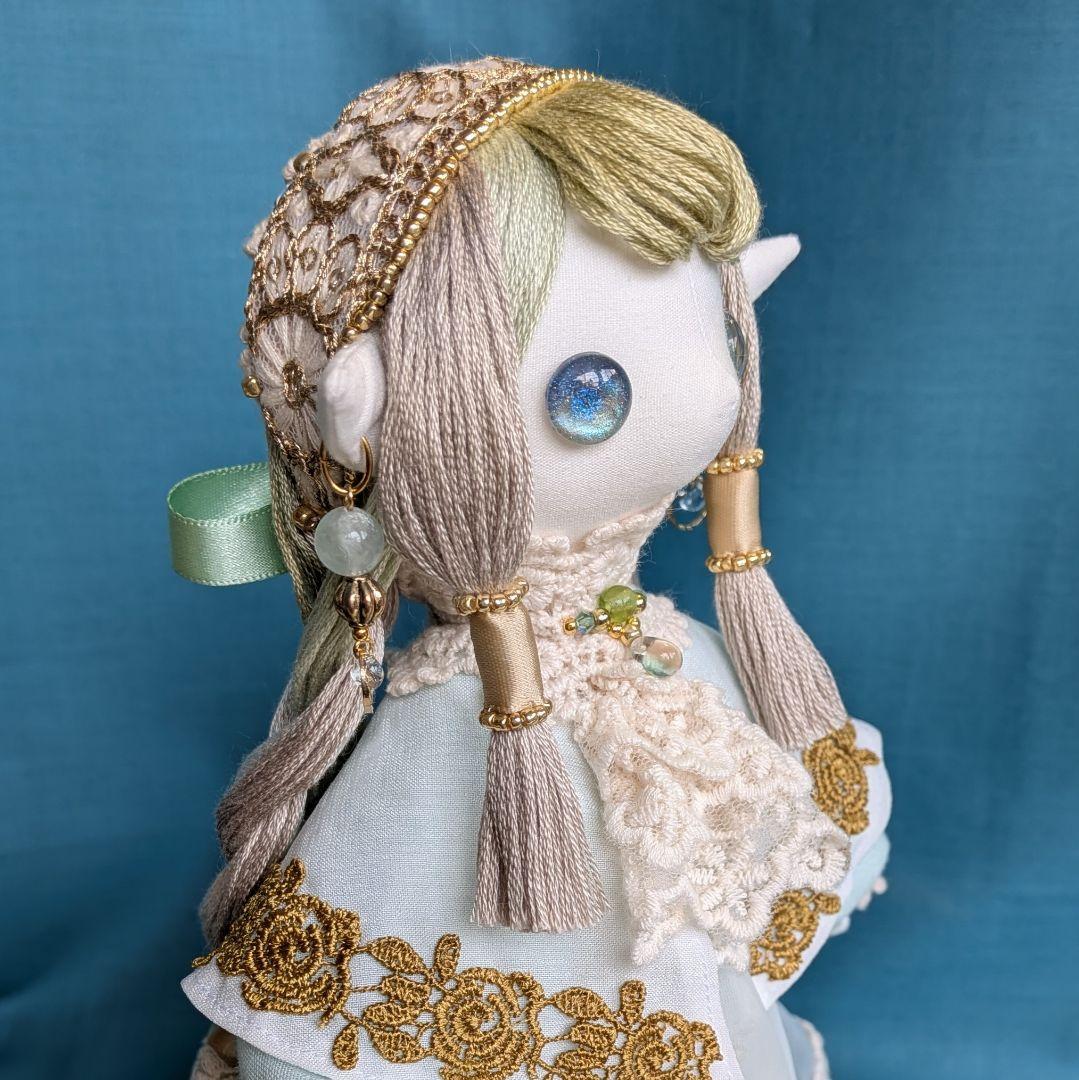 翠銀髪の子　オリジナル アートドール