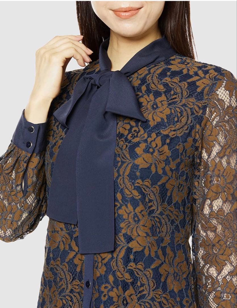 グレース配色レースボウタイワンピース　ダイアグラム　グレースクラス