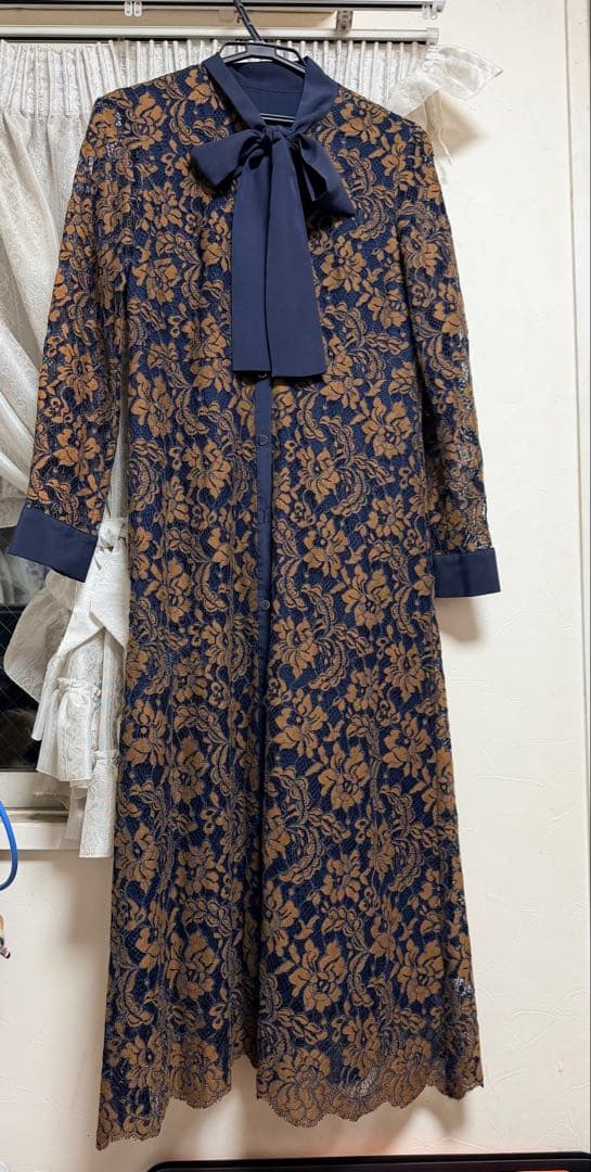 グレース配色レースボウタイワンピース　ダイアグラム　グレースクラス