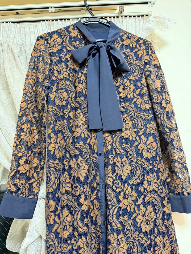 グレース配色レースボウタイワンピース　ダイアグラム　グレースクラス