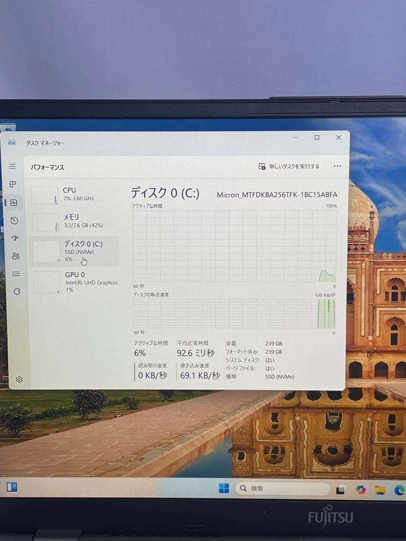 その他ノートPC本体 FMVU56012 15 i5-1250P 8GB256GB SSD 2023
