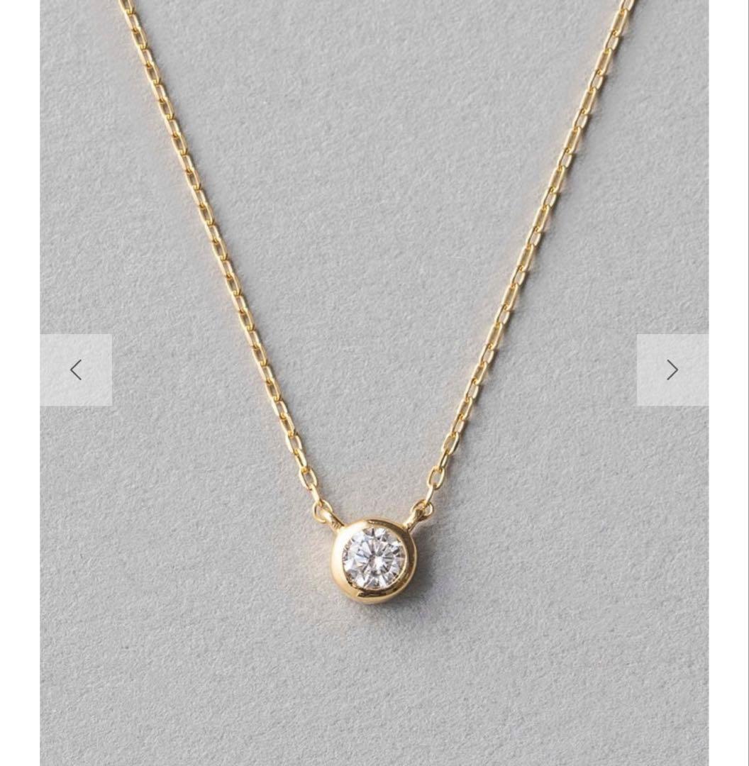 ete K18ダイヤモンド 0.1ct ネックレス ブライト ゴールド