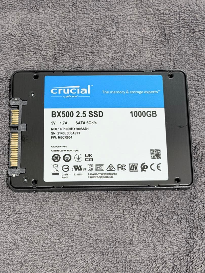 1TB 1000GB BX500 2.5インチ　SSD crucial