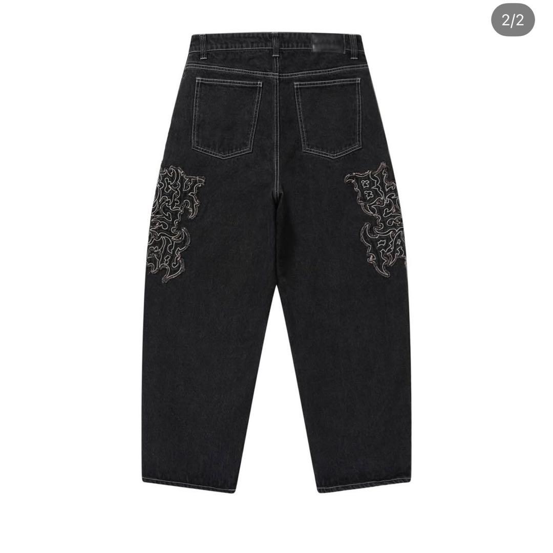 パンツ blackeyepach LLOGO EXTRA BAGGY JEANS